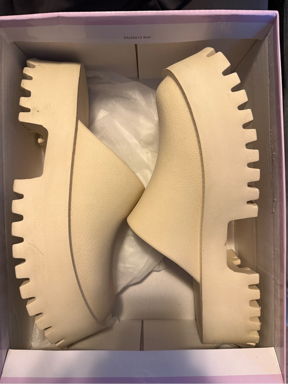 Neutral Cream Platform Clogs - Women Shoes